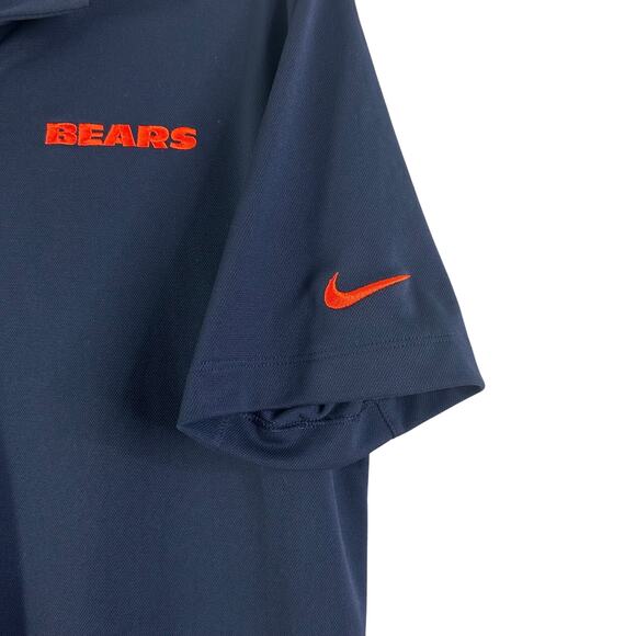Chicago Bears Nike Sideline Performance Polo Shirt Dri Fit Navy Blue - Picture 7 of 13